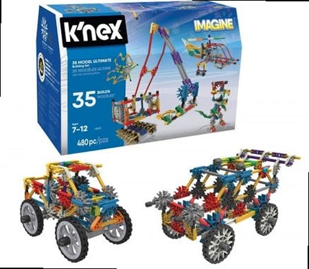 K'Nex 12418 480 Piece Construction Learning Kit with Rods, Ultimate 35 Designs Imagine, Educational Toys for Kids, Ages 7+