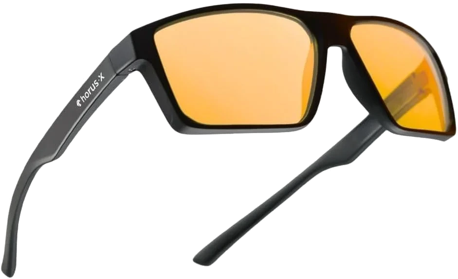 Horus X - Lunette Gaming | Lunette anti lumière bleue Homme Femme pour Ecran | Anti Fatigue & Migraine Oculaire | Lunettes Amber