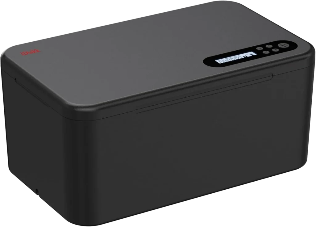 iDiskk Safe Timed Lock Box, Boîte de verrouillage de téléphone avec minuterie, débrancher les téléphones, boîte de verrouillage standard à minuterie autocontrôlée -Noir