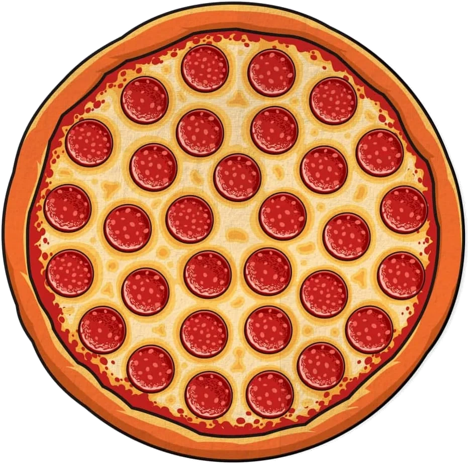 BigMouth Inc Beach Towel with Pizza Design, Polyester, Multi-Colour, 152 x 152 x 1 cm