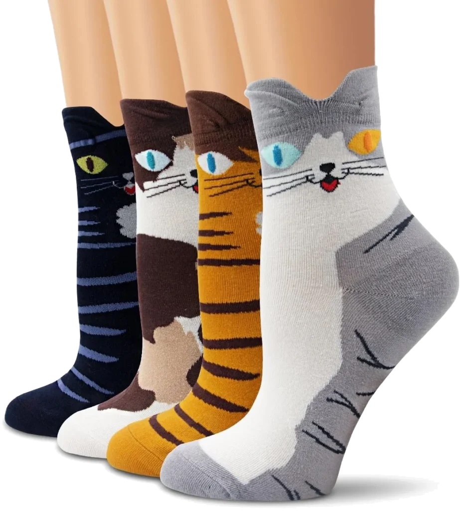 Ambielly Chaussettes thermiques Adulte Unisexe (4 Chats)