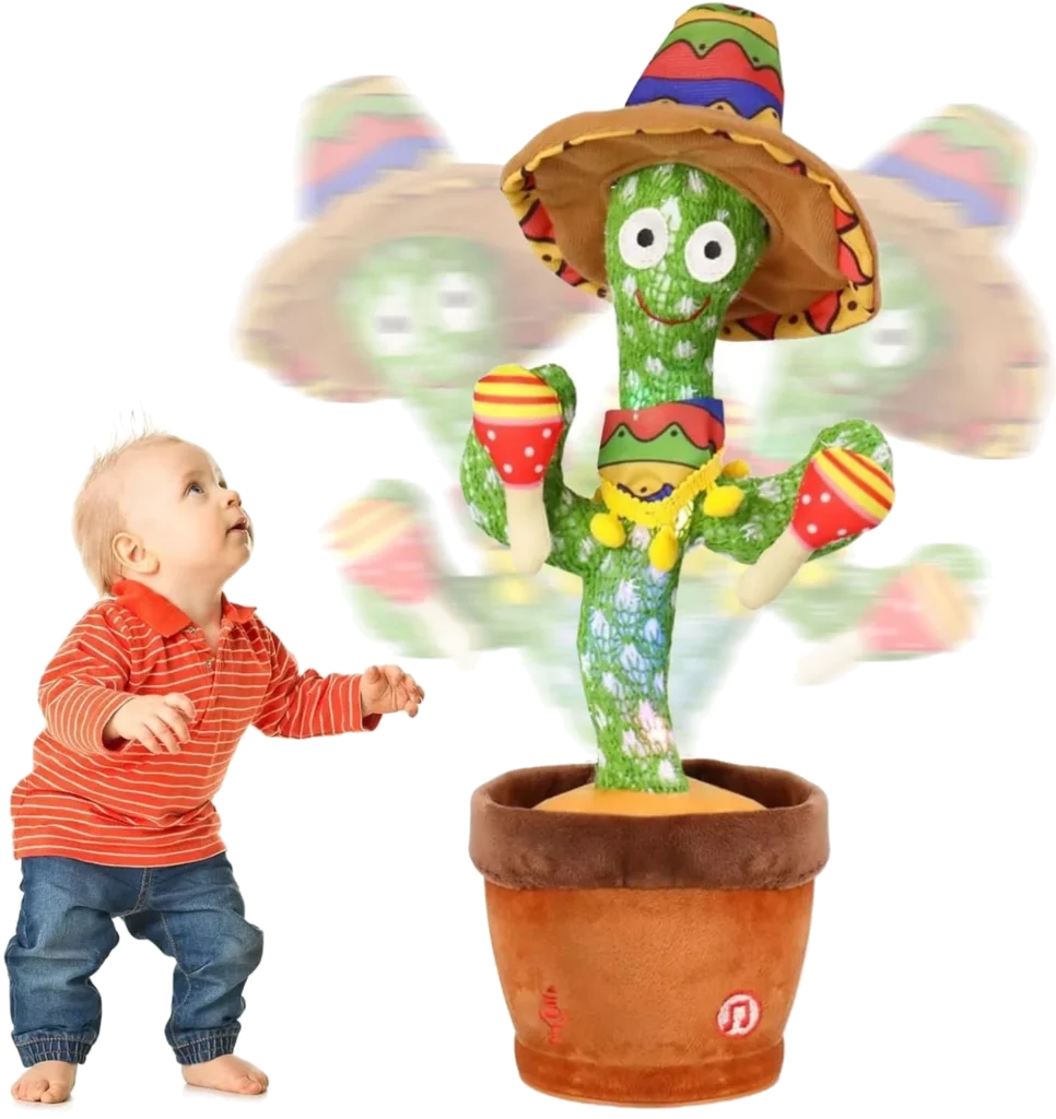 seOSTO Cactus Qui Danse, Jouet Cactus Qui Repete Talking Cactus Peluche, Cactus Qui Danse et RéPèTe Cactus Dansant Cactus Parlant pour Enfants Adultes
