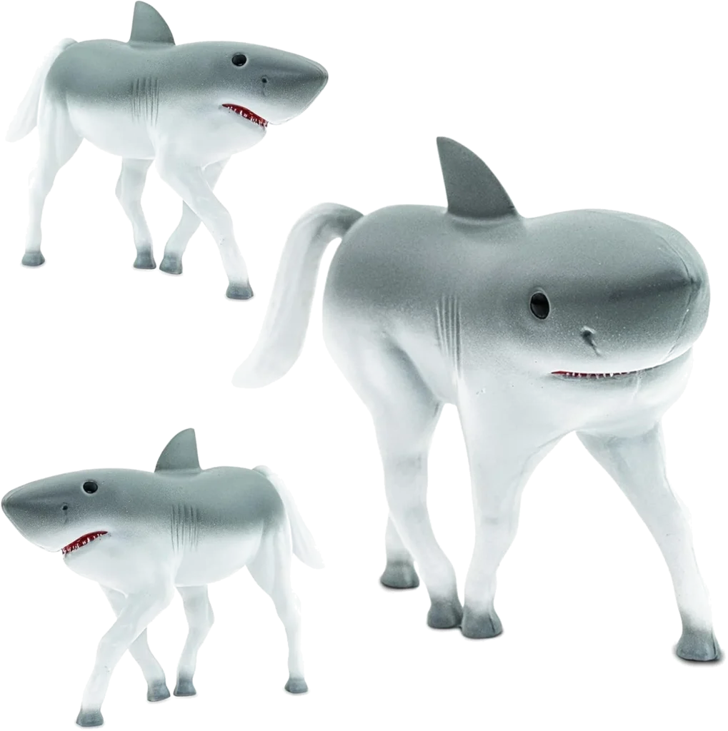 Randimals Figurine d'animal – Jouet hybride requin et cheval – Mélange unique de jouets de safari et d'animaux de la ferme – Jouet Hork pour enfants et enfants
