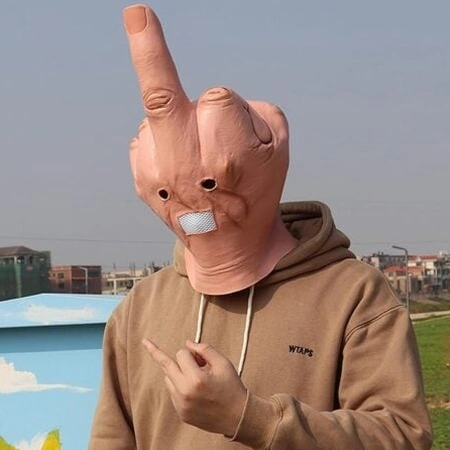 Masque Latex Doigt d’Honneur Humoristique