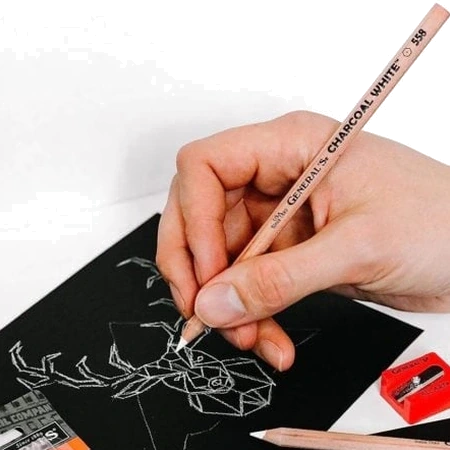 Crayon Charbon Blanc General’s – Lot de 2